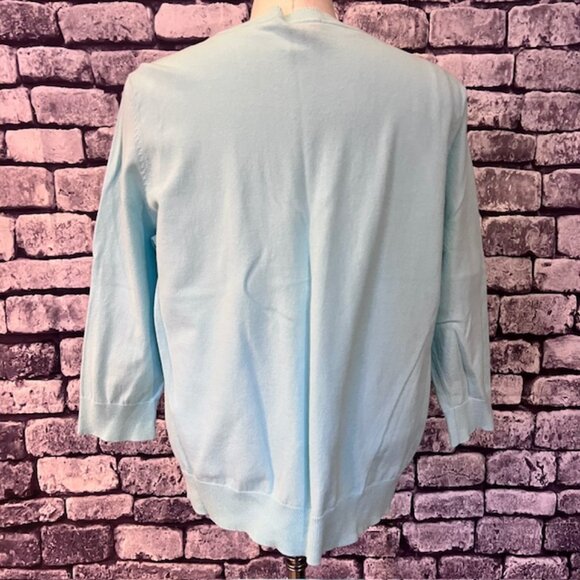 Talbots Aqua Cardigan Sweater & Tank Size XL - Picture 5 of 10
